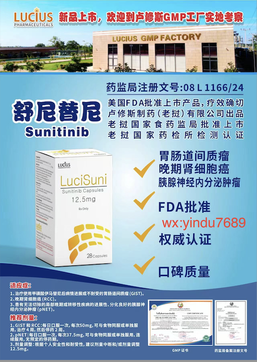 卢修斯lucius舒尼替尼12.5mg(lucisuni)sunitinib适应症和用法用量